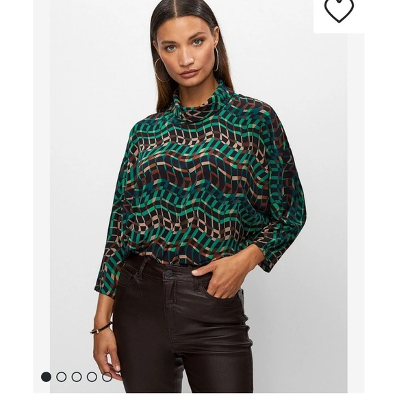 Joseph Ribkoff Abstract Print Top Dolman Sleeve O/S - Picture 4 of 13